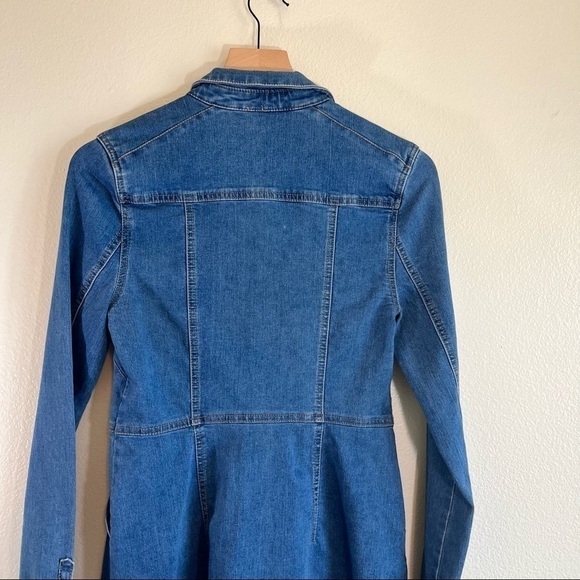 FREE PEOPLE DYNOMITE DENIM JEAN SNAP DRESS - Picture 3 of 8